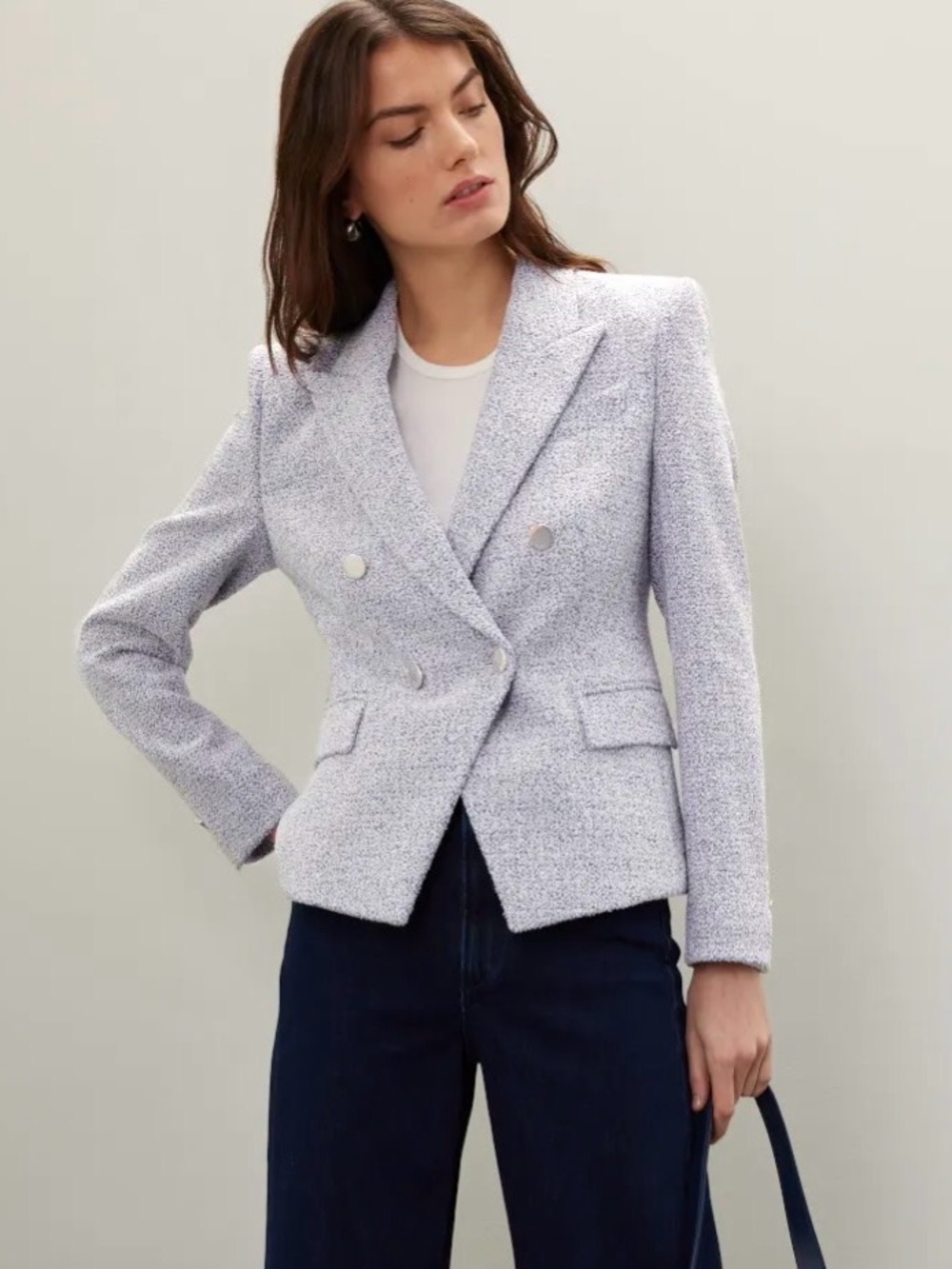 Hugo Boss Double-Breasted Bouclé Blazer